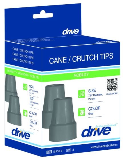 Drive Crutch Tips Gray 2ct 10439-8