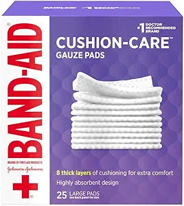 Johnson & Johnson Band-Aid First Aid Gauze Pads 4"x4" 25ct
