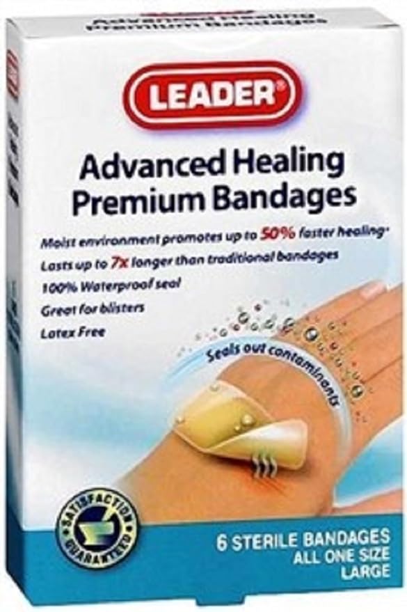 Leader Advanced Healing Large Bandages 6ct
