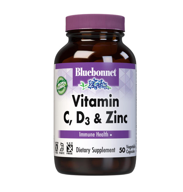 Bluebonnet Vitamin C, D3 & Zinc Capsules 50ct