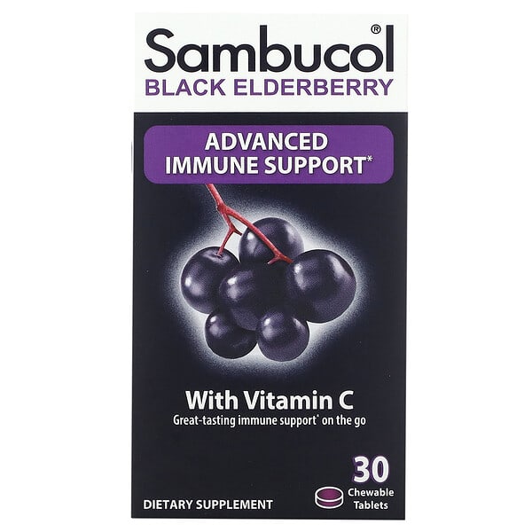 Sambucol Black Elderberry Advanced Immune Support Chewables 30ct