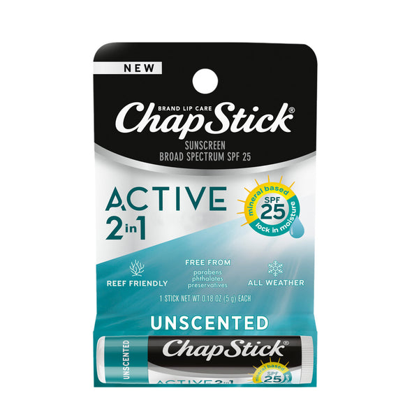 Chapstick Active 2 In 1 Unscented 0.18Oz