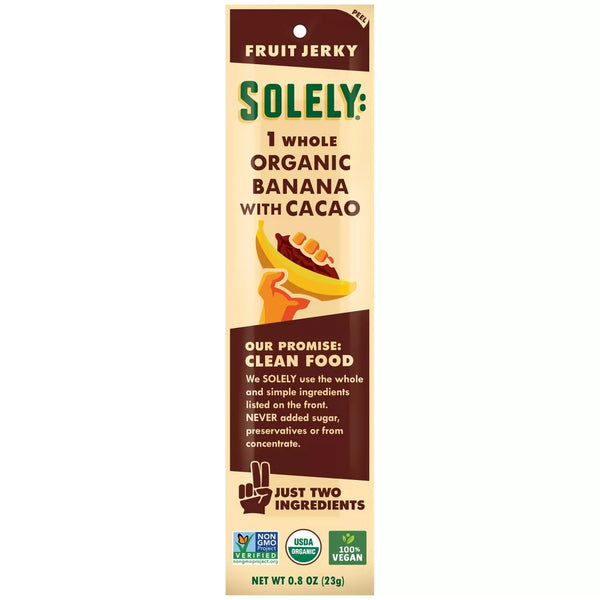 Solely Organic Banana With Cacao Jerky 23gr