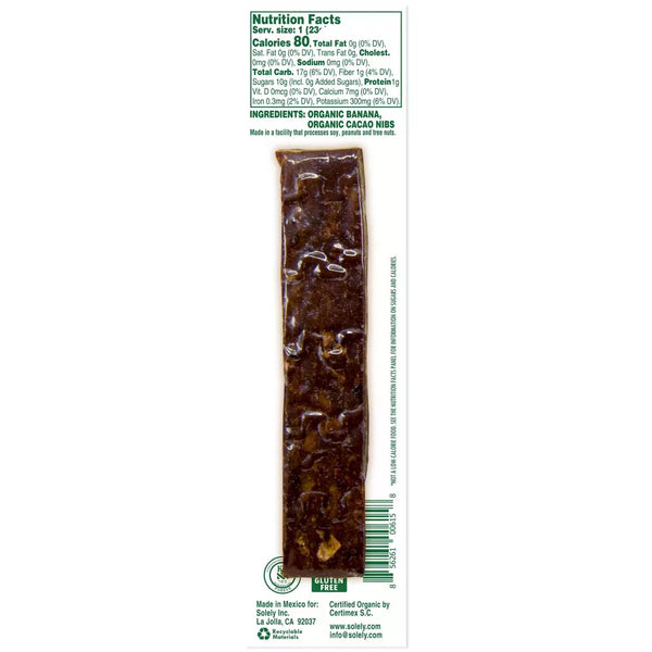 Solely Organic Banana With Cacao Jerky 23gr