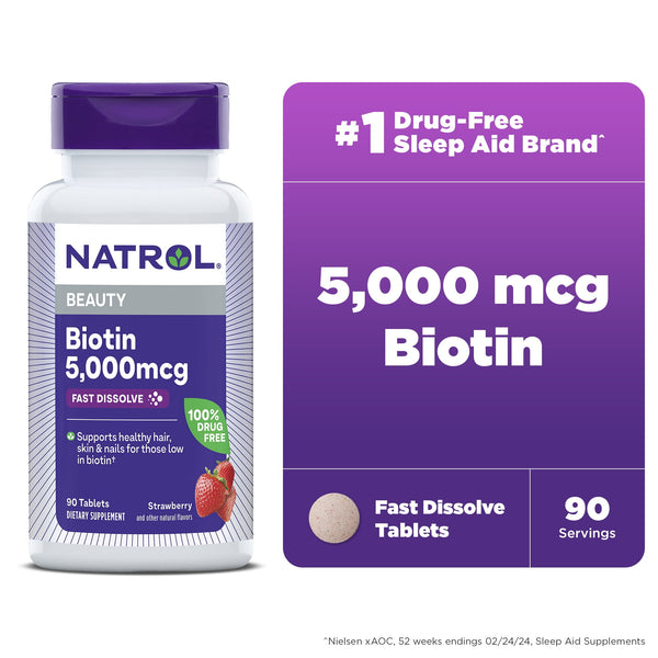 Natrol Biotin Beauty 5000mcg Tablets 90ct