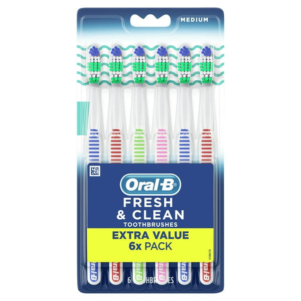 Oral-B Fresh & Clean Medium Toothbrushes 6ct