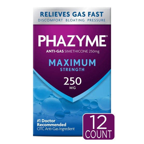 Phazyme Relieves Gas Fast 250mg 12ct