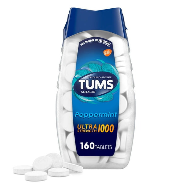 Tums Antacid Peppermint Chewable Tablets 160ct