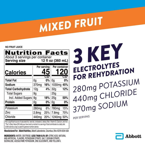 Pedilyte Electrolyte Fruit Flavor 1Lb