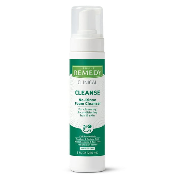 Medline Remedy Cleanse No Rinse Foam Vanilla Scent 8Oz