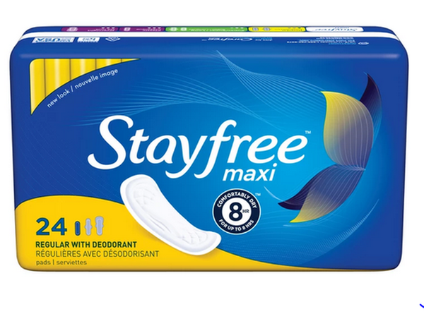 Stayfree, Maxi Pads Deodorant ct, Fresh, 24 Count