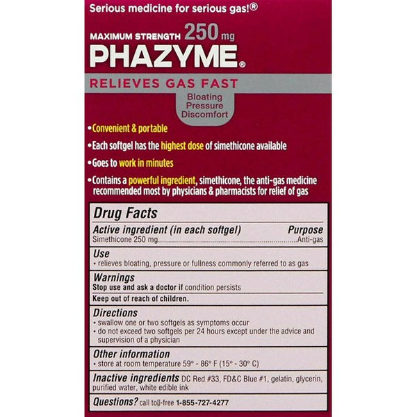 Phazyme Maximum Strength Gas Relief 250 mg Softgels