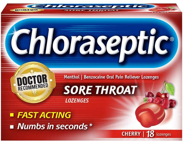 Chloraseptic Sore Throat Lozenges, Cherry 18 Count