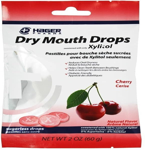 Hager Dry Mouth Drops Cherry 2 Oz