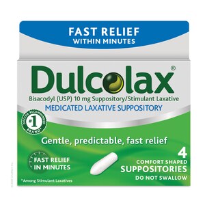 Rugby Bisacodyl Laxative Suppositories, 10 mg, 100 Ct, 100/Count