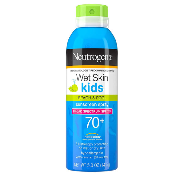Neutrogena Wet Skin Kids Sunscreen Spray, Water-Resistant and Oil-Free SPF 70