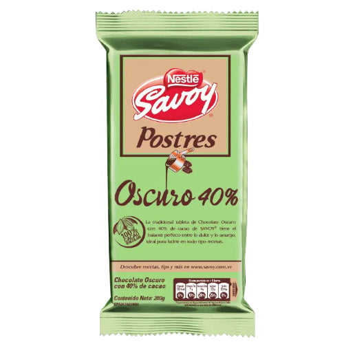 Nestle Savoy Cocoa Dark Chocolate 55% (Display OF 4) - 800G | Venefood Usa
