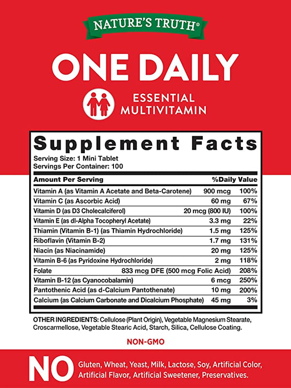 Natures Truth One Daily Essential Multivitamin 100 Mini Tablets