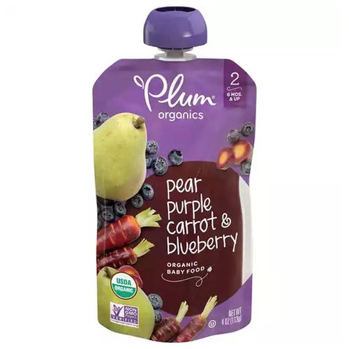 Plum Organics Baby Food  Pear, Purple Carrot, Blueberry  4.Oz