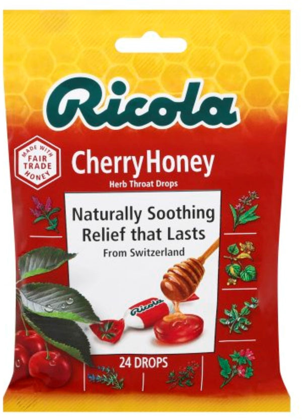 Ricola Herb Throat Drops, Cherry Honey 24 ea