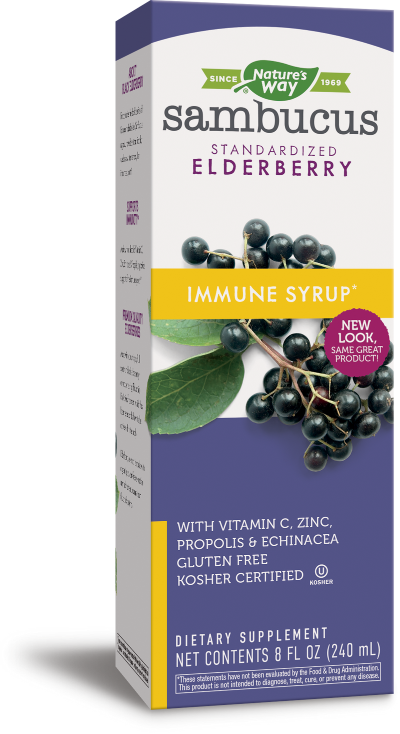 Natures Way Sambucus Immune Syrup 8 oz with Echinacea Zinc and Vitamin C