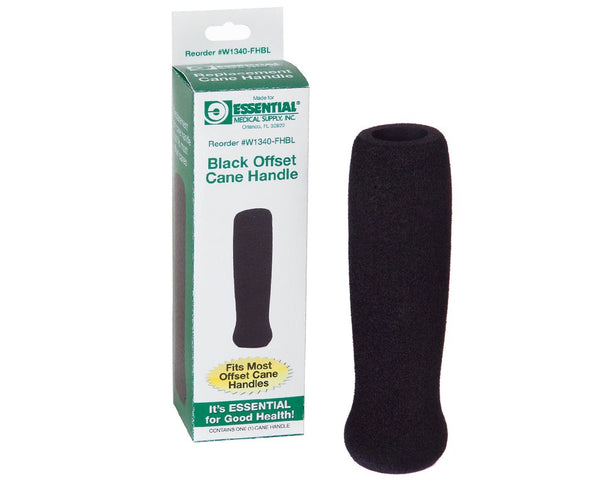 Essential Medical Foam Handle Offset Cane Black
