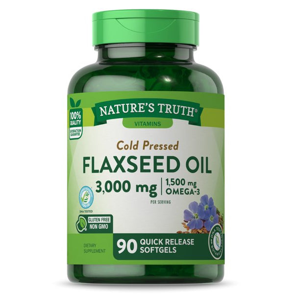Nature's Truth Organic Cold Pressed Flaxseed Oil 1000mg 90 Softgels