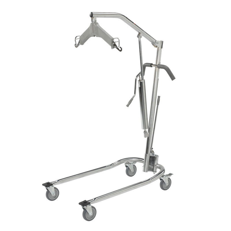 Drive Medical Hydraulic Patient Lift with Six Point Cradle, 5" Casters, Chrome