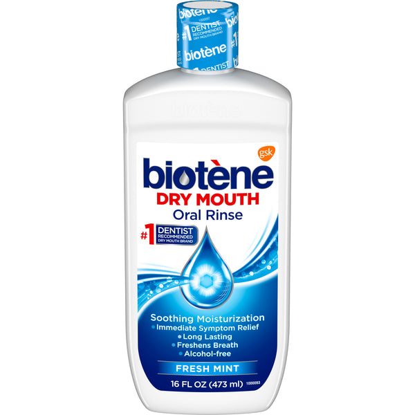 Biotene Fresh Mint Moisturizing Oral Rinse Mouthwash. 16 FL