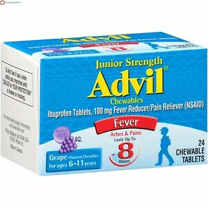 Advil Chewable Tablets Junior Strength 100 mg, Grape 24 ea