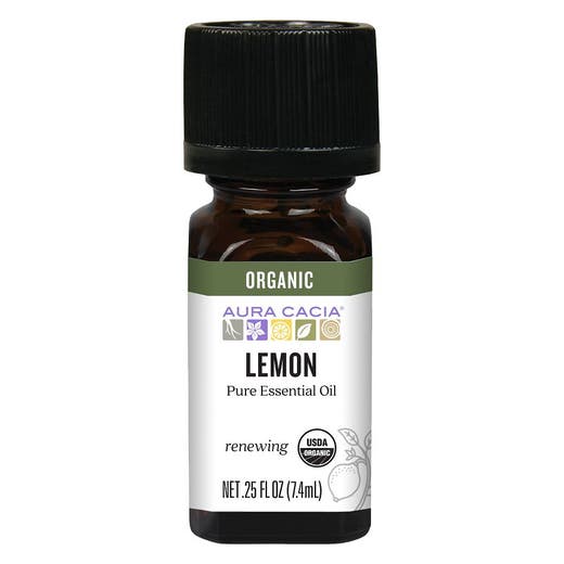 Aura Cacia Organic Lemon Essential Oil 0.25oz