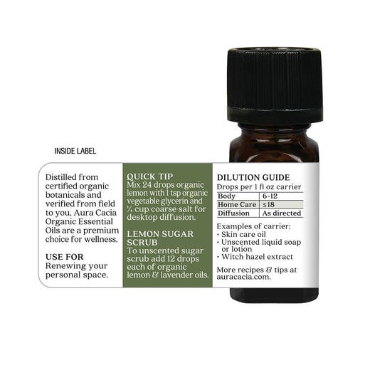 Aura Cacia Organic Lemon Essential Oil 0.25oz