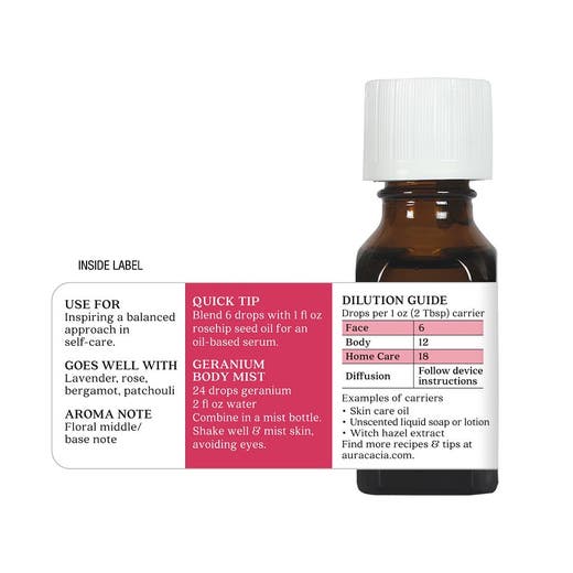 Aura Cacia Geranium Pure Essential Oil 0.5oz