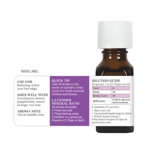 Aura cacia lavanda relajante aceite esencial 0.5 oz