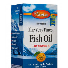 Carlson Fish Oil Liquid Orange Packs 15ct