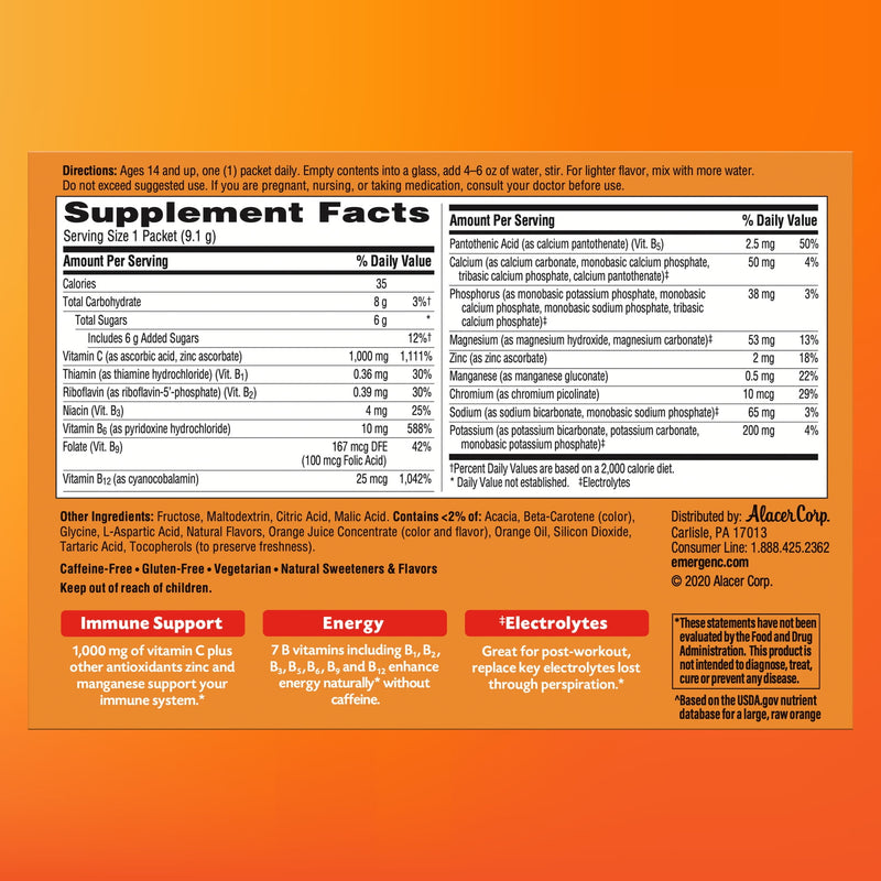 Emergen-C 1000 mg Vitamin C Raspberry Packs 10ct