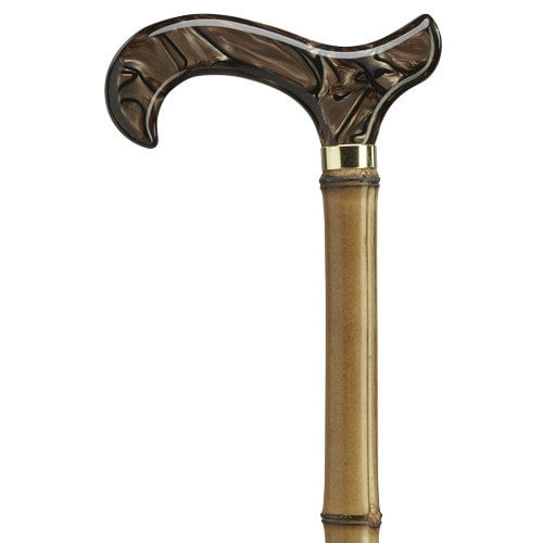 Harvy Cane Derby Brown Marbelized Bamboo