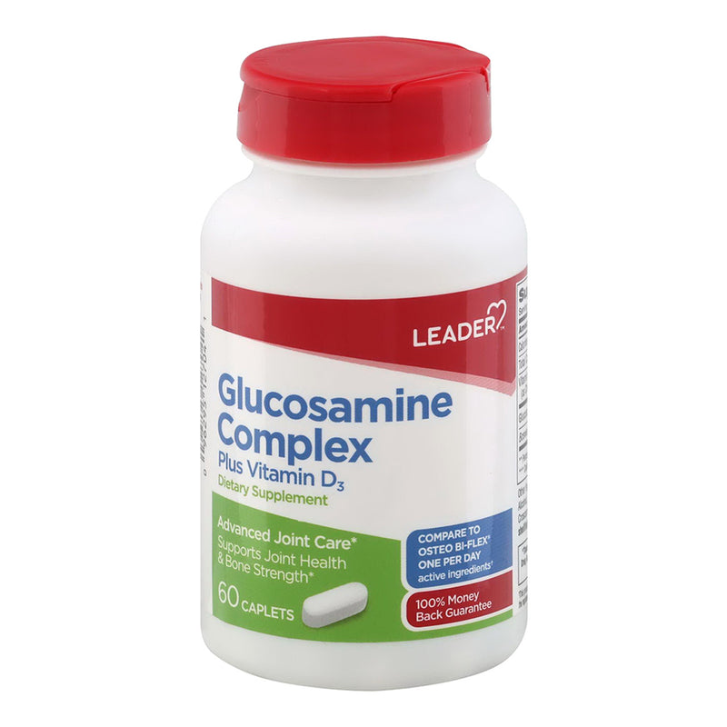 Complejo de glucosamina líder + vitaminas D3 Caplets 60ct