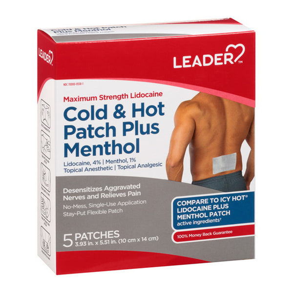 Leader Patch Cold & Hot Maximum Strength Lidocaine Plus Menthol 5ct