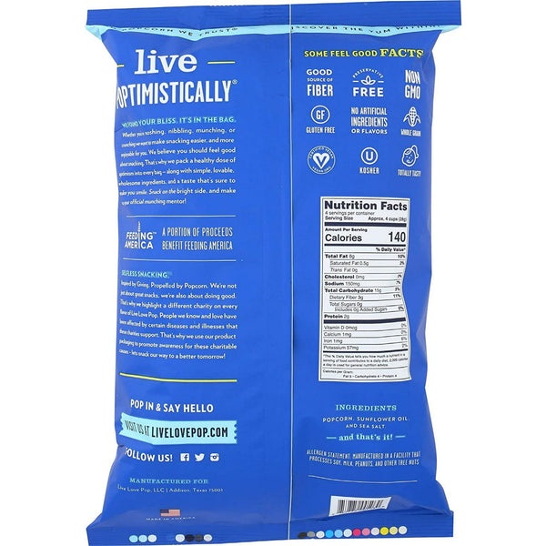 Live Love Pop Popcorn Sea Salt 4.4oz