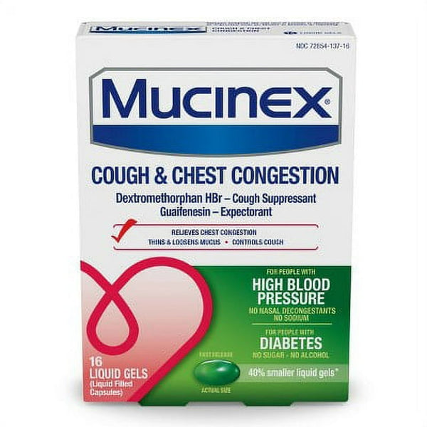 Mucinex Tos y congestión de tórax Geles líquidos 16CT