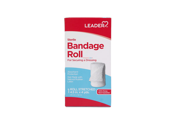 Leader Esterile Gauze Bandage Roll 4.5" x 2 1/2 yd