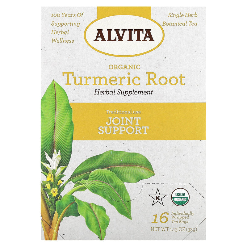 Alvita Bolsas de té de raíz de cúrcuma 16 CT