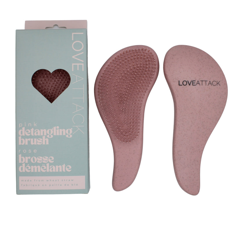 Love Attack Wheat Straw Detangling Brush Pink