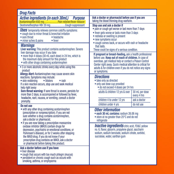Vicks Dayquil High Blood Pressure Cold Flu 8oz