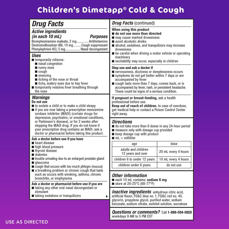 Dimetapp Children's Cold & Cough Grape 4oz