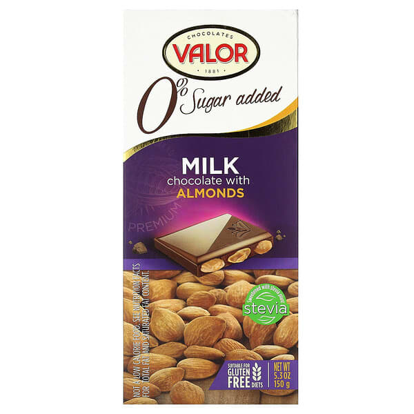 Chocolate con leche de valor con almendras 8.75 oz