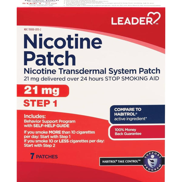 Leader Step 1 21 mg Nicotine Transdermal Patches 7 ct