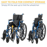 Drive Medical Blue Streak Wheelchair with Flip Back Desk Arms