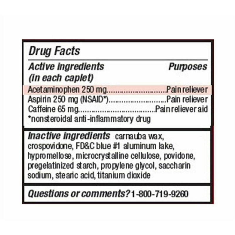 Líder Migraine Relief 24 Caplets recubiertos